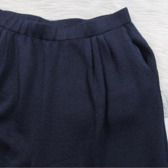 ST. JOHN Dark Blue Santana Knit Wool Blend Knit Trousers Pants Women’s Size 12 - Picture 5 of 12